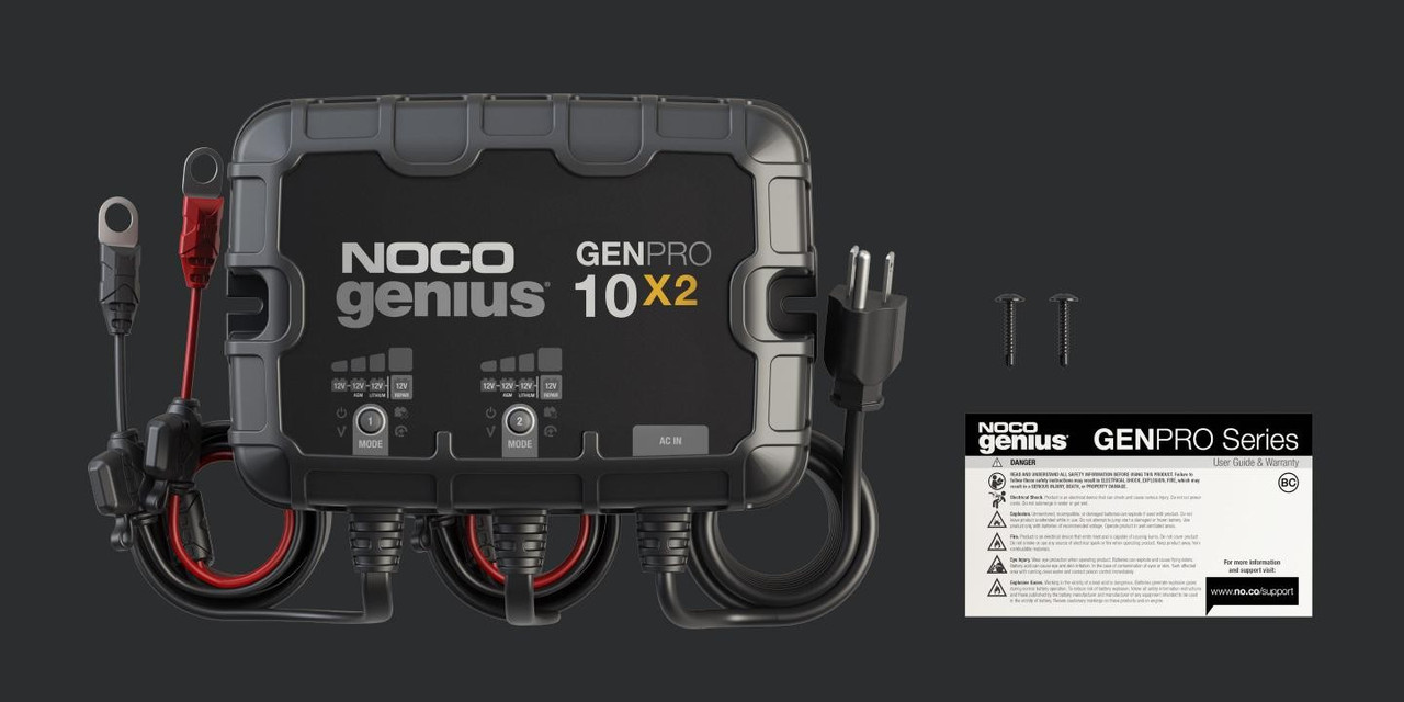 2-Bank, 20-Amp On-Board Battery Charger, Battery Maintainer, and Battery Desulfator