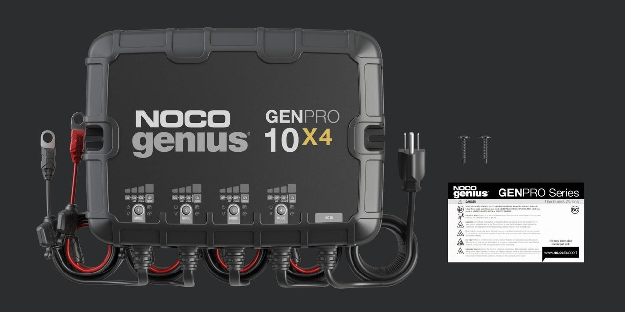 4-Bank, 40-Amp On-Board Battery Charger, Battery Maintainer, and Battery Desulfator