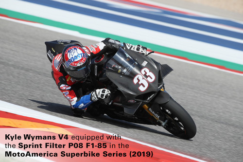 Sprint Filter P08 F1-85 Ducati Panigale V4/S/Speciale (18-24), Streetfighter V4/S (20-24), Superleggera V4 (2020), and Multistrada V4 (21-24)