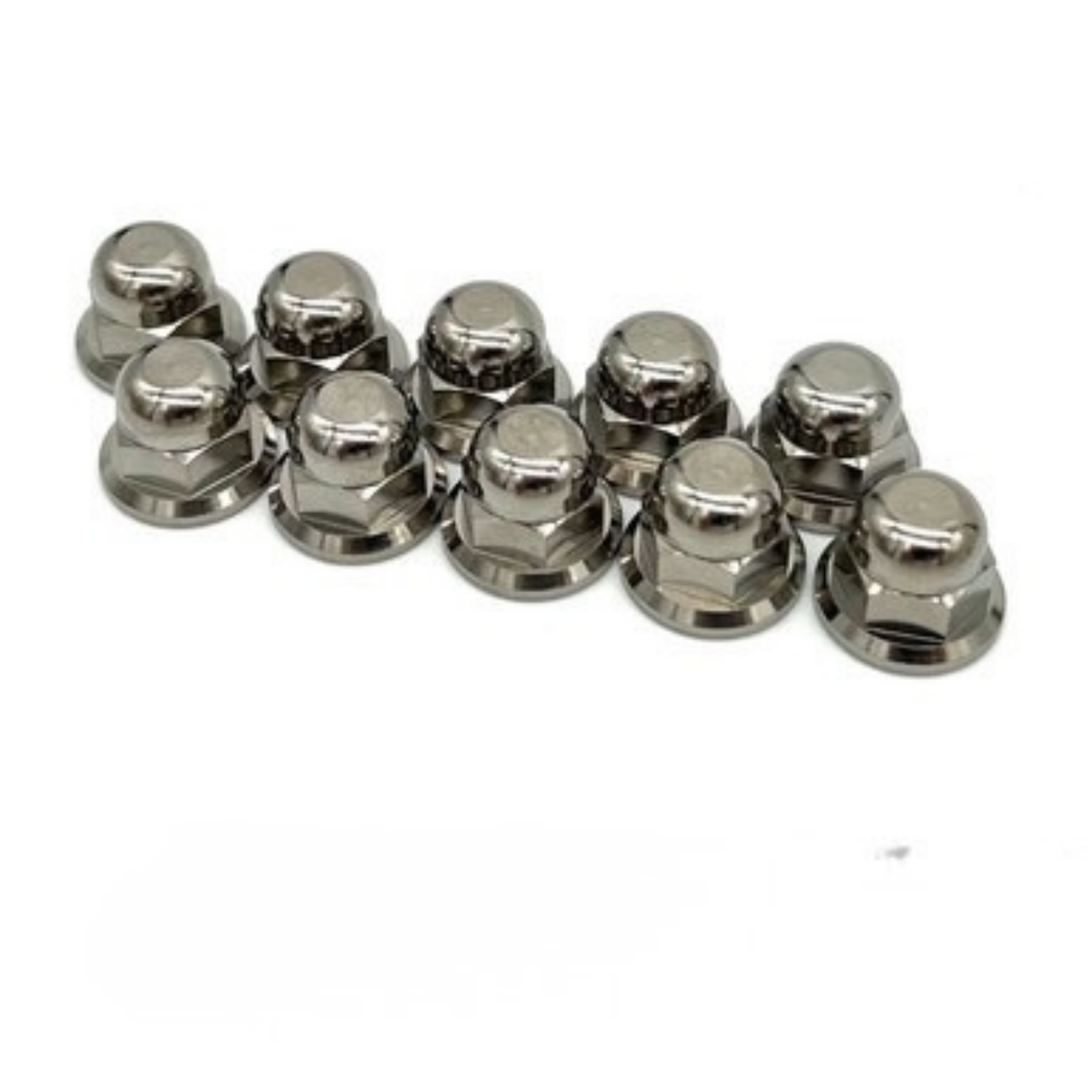 Yamaha Banshee Titanium Cylinder Head Nuts, Short Acorn Nuts (10 Pieces)