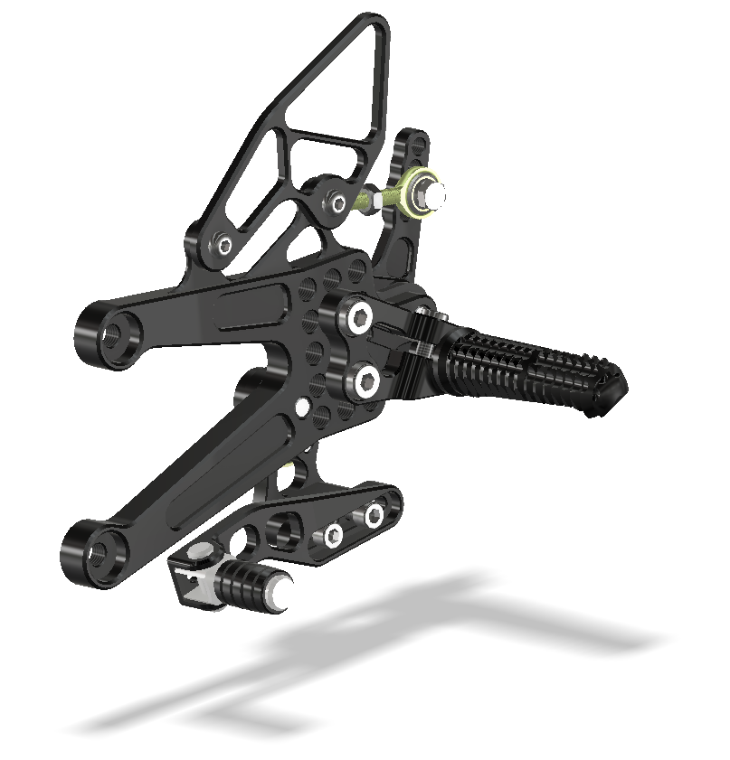 REAR SET KIT, YZF R1 04-06, BLACK