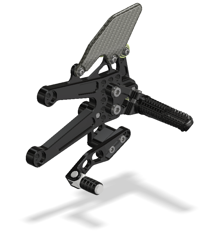 REAR SET KIT, YZF R1 07-08, BLACK