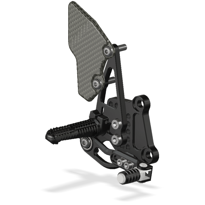 REAR SET KIT, NINJA 250-300, BLACK