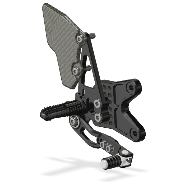 REAR SET KIT, YAM R7 2022- , BLACK
