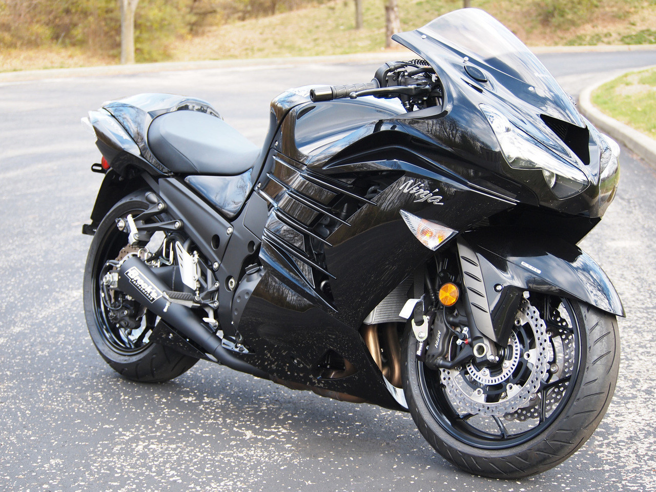 Dual Alien Head Slip-On System Black ZX-14R (12-24)