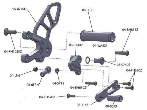 (2008-10) Aprilia RSV4 Complete Rearset