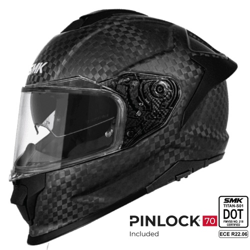 SMK FULL-FACE TITAN CARBON FIBER SOLID STREET MACA 200 GREY/BLACK SIDE VIEW