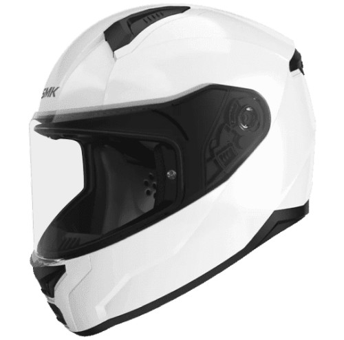 SMK FULL-FACE BIONIC ADULT SOLID WHITE GL 100 GLOSS WHITE/BLACK SIDE VIEW