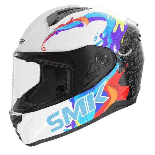 SMK FULL-FACE BIONIC YOUTH SPLASH GL154 GLOSS WHITE/BLUE/RED
