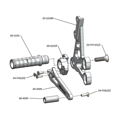 (2007-08) Suzuki GSX-R1000 Complete Rearset