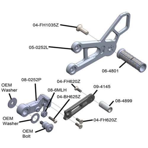 (2017-2025) Suzuki GSX-R1000 Rearset