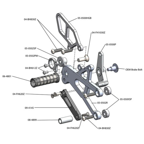 (17-21) Triumph Street Triple 765 Rearsets - STD Shift w/o QS