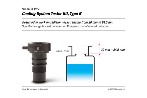 Cooling System Tester, Type B Adapter