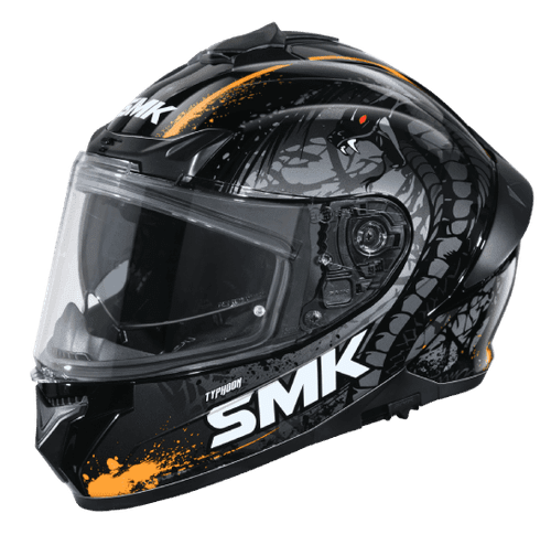 SMK FULL-FACE TYPHOON REPTILE GL267 BLACK/ORANGE SIDE VIEW
