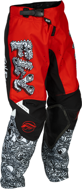 FLY RACING YOUTH KINETIC MUTANT PANTS RED/WHITE/BLACK