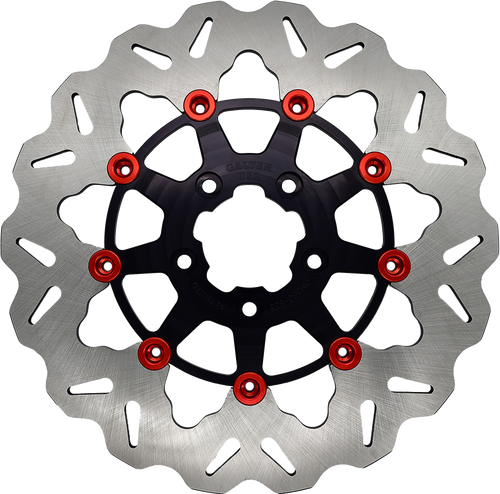 GBrakes ROTOR 11.5" FLOATING WAVE FR BLACK/RED BUTTONS