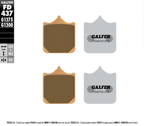 GALFER BRAKE PADS SINTERED CERAMIC FD437G1375