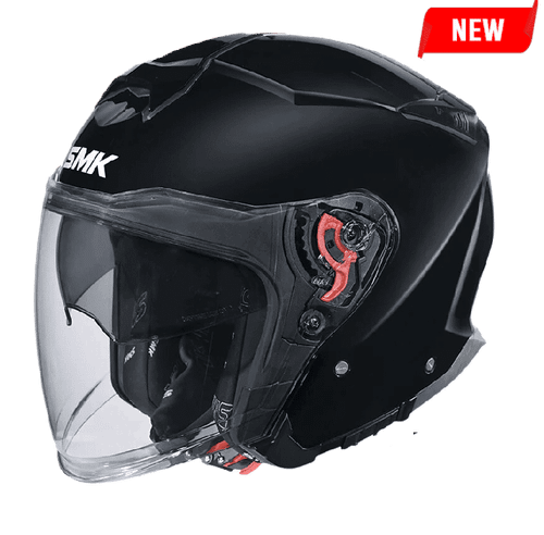 SMK OPEN-FACE GTJ SOLID BLACK GL 200 GLOSS BLACK SIDE VIEW
