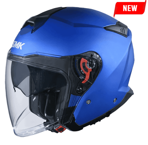 SMK OPEN-FACE GTJ SOLID FLAME BLUE MA 500 BLUE/BLACK SIDE VIEW