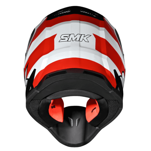 SMK Alterra Liberty GL153 off-road helmet White/Blue/Red rear view