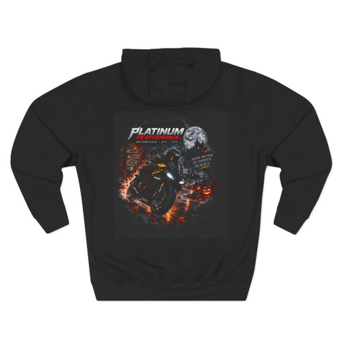 Motorcycle Club Hoodie — "Platinum" Rider Graphic Fleece Pullover