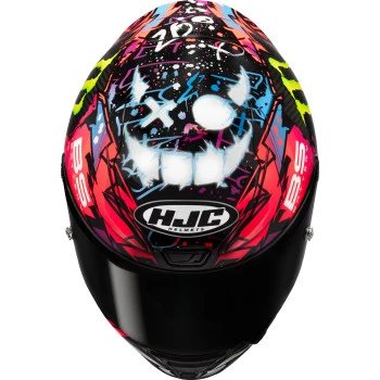 HJC RPHA 1N V2 Carbon Funky Diablo Helmet TOP VIEW