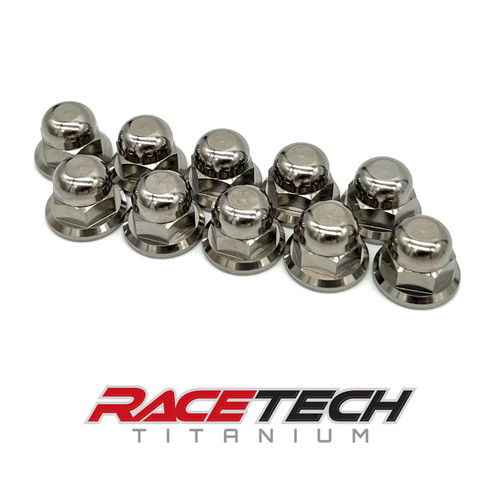 Yamaha Banshee Titanium Cylinder Head Nuts, Short Acorn Nuts (10 Pieces)