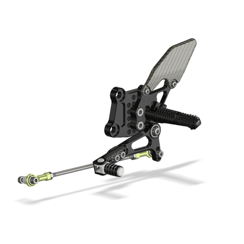REAR SET KIT, NINJA 250-300, BLACK