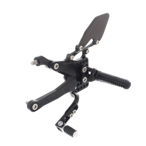 REAR SET KIT, DUCATI V4, 2018 -, BLACK