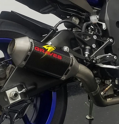Graves Motorsports Yamaha R1 Full Titanium Exhaust System With Carbon 200mm Silencer