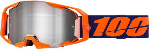 100-PERCENT ARMATIC GOGGLE NEON ORG MIRROR SILVR FLASH