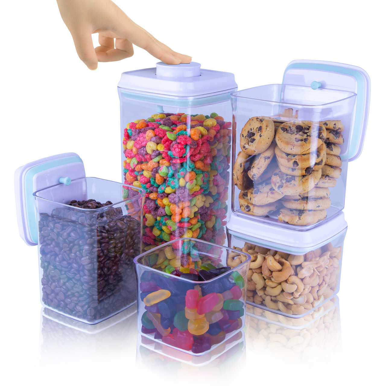 Silicone Food Storage Containers with BPA Free Airtight Plastic