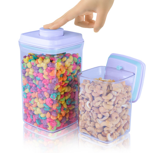 iChewie - BopTop (2pc Set) Airtight Food Storage Container – Mechanical Silicone Seal Canister - BPA-Free Stackable - 30,67 fl.oz.