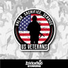 Valor, Sacrifice, Service Us Veterans Vinyl Sticker