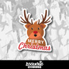Merry Christmas Rudolph Reindeer V2 Vinyl Sticker