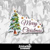 Merry Christmas Tree And Stars Vinyl Sticker
