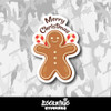 Merry Christmas Gingerbread Man V2 Vinyl Sticker