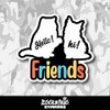 Hello! Hi! Cat Friends Vinyl Sticker