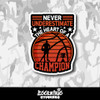 Never Underestimate the Heart of a Champion Basketball Vinyl Sticker