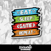 Eat Sleep Game Repeat Vinyl Sticker