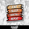 Eat Sleep Basketball Repeat Vinyl Sticker