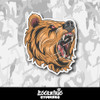 Scary Wild Angry Evil Grizzly Bear Head Vinyl Sticker