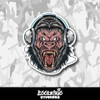 Raging Gorilla With Headphones Vinyl Sticker
