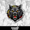 Head of Angry Wolf Vinyl Sticker