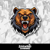 Head of Angry Bear Vinyl Sticker