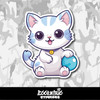 Cute Kitty Cat With Ball Vinyl Sticker