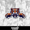 Head of Angry Tiger Attacking Vinyl Sticker
