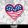 American Flag Heart Vinyl Sticker