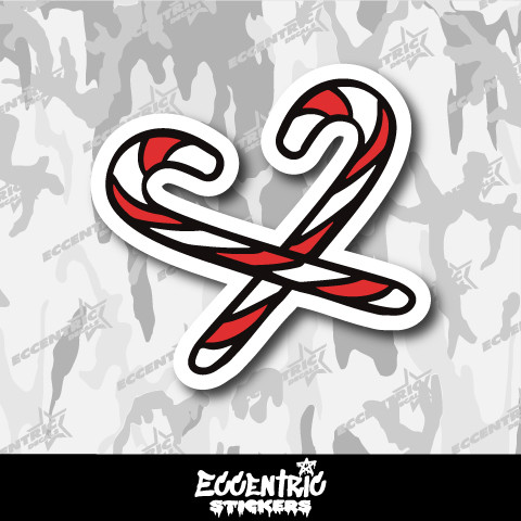 Christmas Candy Canes Vinyl Sticker