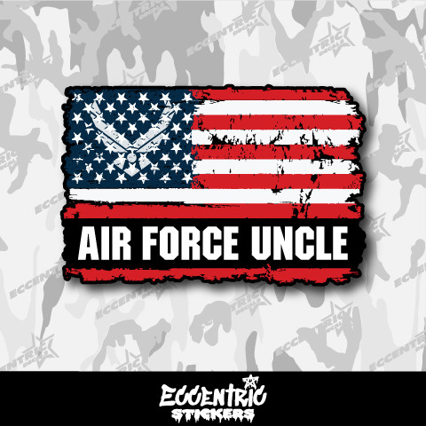 Air Force Uncle Weathered Flag Vinyl Sticker